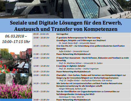 Workshop Soziale und Digitale Lösungen für den Erwerb, Austausch und Transfer von Kompetenzen am 6.3.2018 in Lüneburg